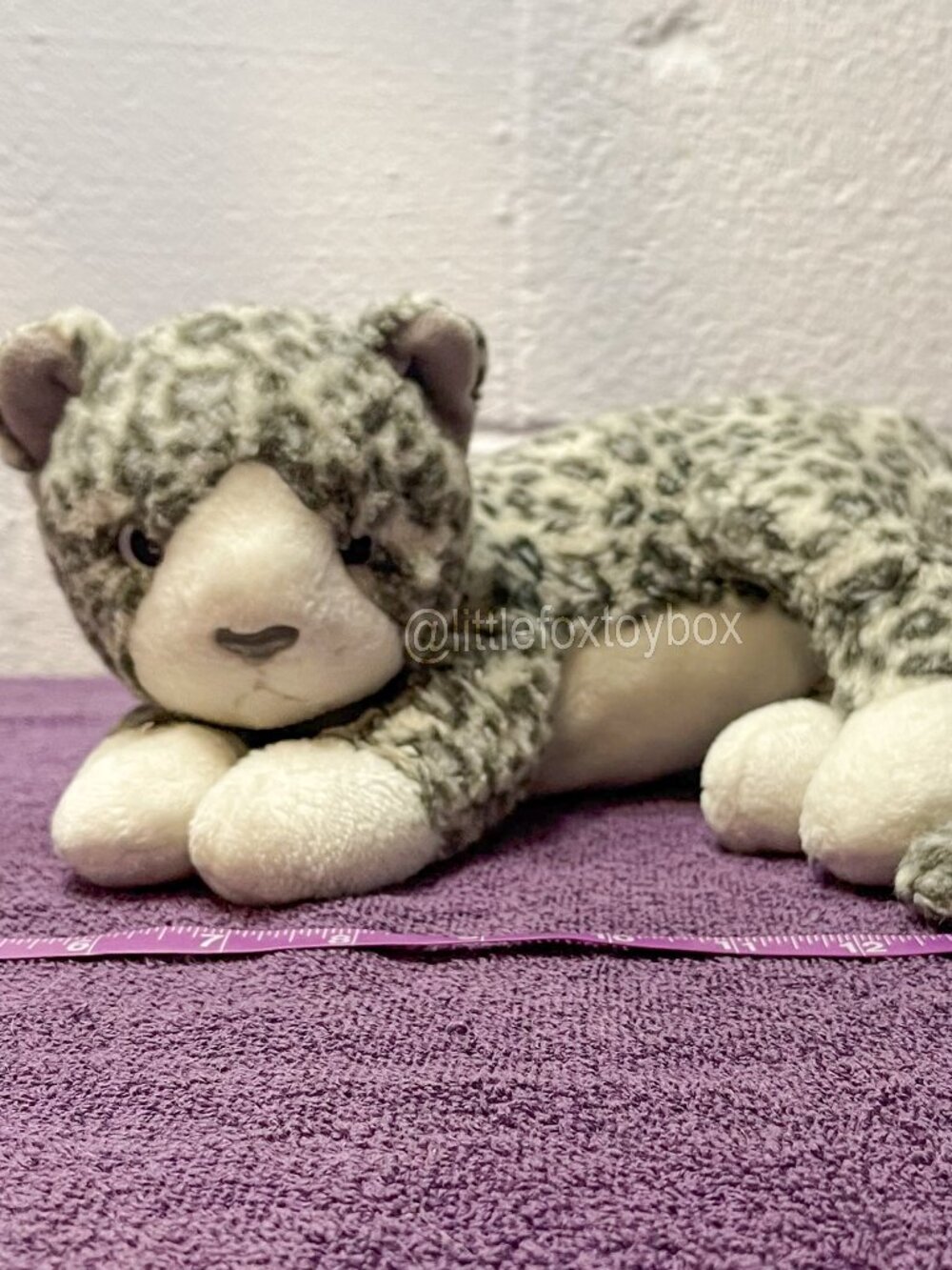 Ty Beanie Buddies Purr Cat Plush 2002 Gray White Spotted Kitty Vintage ESSA Toy